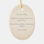 弓ベージュの音楽とホワイトバイオリンまたカスタムはビオラ セラミックオーナメント (裏面)