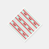 弓モダンと星のクリスマスパターン スタンダードカクテルナプキン (角)