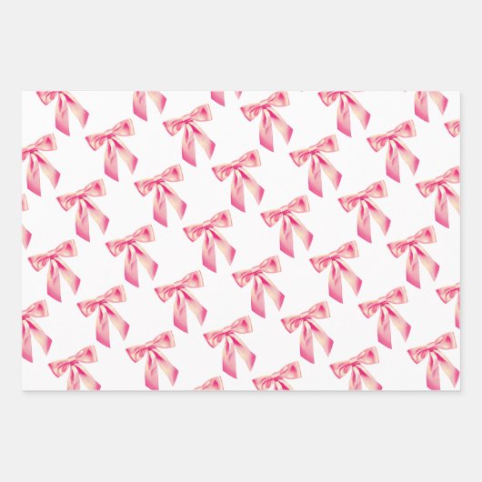 弓ラブラッピング紙セット3 ラッピングペーパーシート (正面)