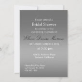 弓リボン及びレースのブライダルシャワーの灰色の黄色 招待状 (裏面)