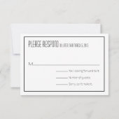 弓リボン及びレースRSVPの灰色の黄色 出欠カード (裏面)