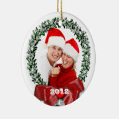 弓リースの家族写真のクリスマス2012のオーナメント セラミックオーナメント (右)
