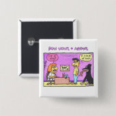 弓ワウ及び猫の鳴き声-猫か犬か。 缶バッジ (正面&裏面)