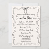 弓予測できな手引きドードルスケッチブライダルシャワー 招待状 (正面)
