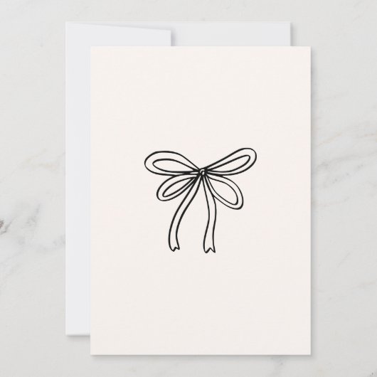 弓予測できな手引きドードルスケッチブライダルシャワー 招待状 (裏面)