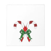 弓付きクリスマスキャンディスティック ノートパッド (正面)