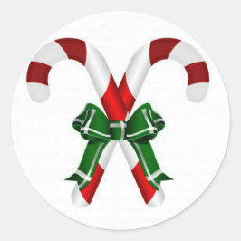 弓付きクリスマスキャンディスティック ラウンドシール