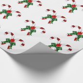 弓付きクリスマスキャンディスティック ラッピングペーパー (角)