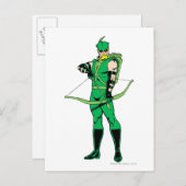 弓付き緑の矢印 ポストカード (正面/裏面)