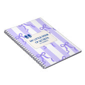 弓付き青ストライプと白 ノートブック (右側)