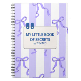 弓付き青ストライプと白 ノートブック