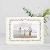 弓伝統的クリスマス植物写真枠 シーズンカード (スタンド正面)