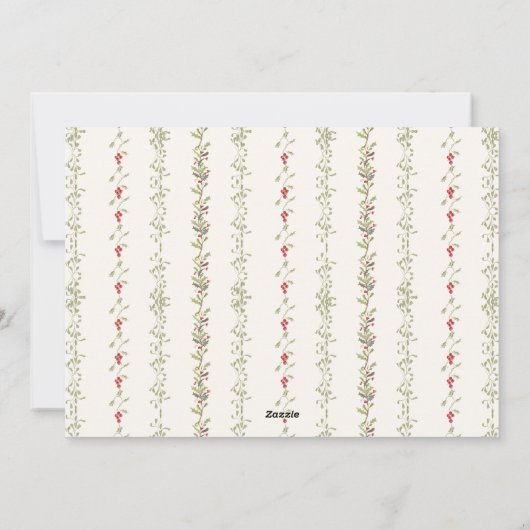 弓伝統的クリスマス植物写真枠 シーズンカード (裏面)