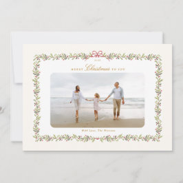 弓伝統的クリスマス植物写真枠 シーズンカード