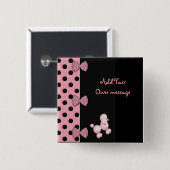 弓及びプードルボタン 缶バッジ (正面&裏面)