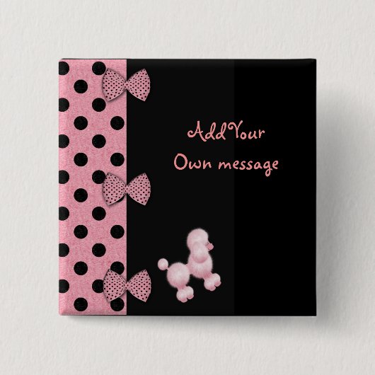 弓及びプードルボタン 缶バッジ (正面)