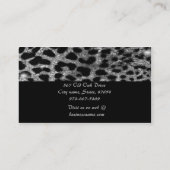 弓名刺を持つ銀製のグリッターのチータ 名刺 (裏面)