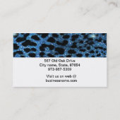 弓名刺を持つ青いグリッターのチータ 名刺 (裏面)