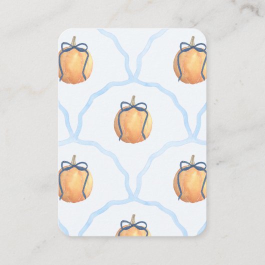 弓名門私立校風の付きカボチャは本の赤ちゃんシャワーをもたらす エンクロージャーカード (裏面)