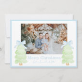 弓名門私立校風の付きクリスマスツリー シーズンカード (正面)