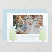 弓名門私立校風の付きクリスマスツリー シーズンカード (正面/裏面)