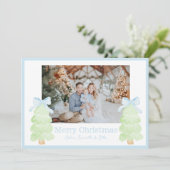 弓名門私立校風の付きクリスマスツリー シーズンカード (スタンド正面)