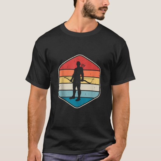 弓射長い弓狩り標的射撃、 発砲T Tシャツ (正面)