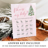 弓形クリスマスツリー ベビーシャワー Who Is My Baby ゲーム 招待状