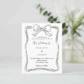 弓手引き白黒結婚式招待状 (スタンド正面)