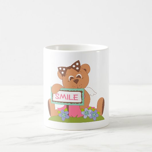 弓持ちテディベアスマイル標識 コーヒーマグカップ