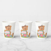 弓持ちテディベアスマイル標識 紙コップ