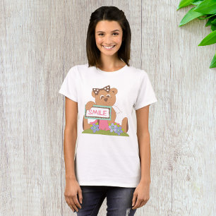 弓持ちテディベアスマイル標識 Tシャツ