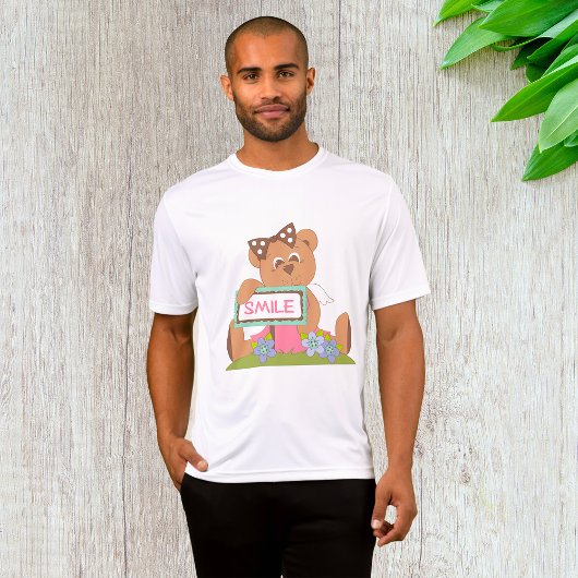 弓持ちテディベアスマイル標識 Tシャツ