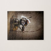 弓日本ので鎧を着た武士 ジグソーパズル (横)