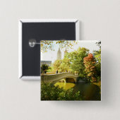 弓橋、セントラル・パークの夏の終わり、NYC 缶バッジ (正面&裏面)