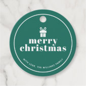 弓状のクリスマスの贈り物を贈カスタムる フェイバータグ (正面)