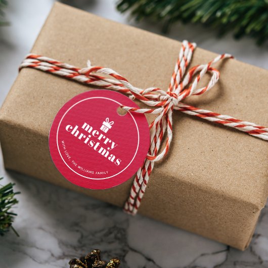 弓状のクリスマスの贈り物を贈カスタムる フェイバータグ