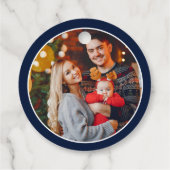 弓状のクリスマスの贈り物を贈カスタムる フェイバータグ (裏面)