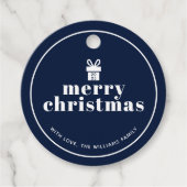 弓状のクリスマスの贈り物を贈カスタムる フェイバータグ (正面)