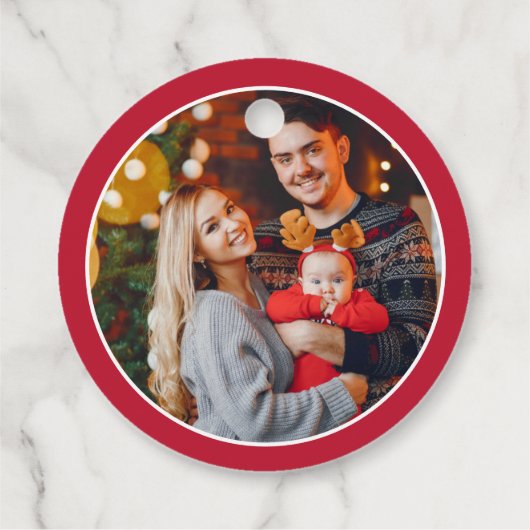 弓状のクリスマスの贈り物を贈カスタムる フェイバータグ (裏面)