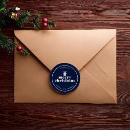 弓状のクリスマスの贈り物を贈カスタムる ラウンドシール