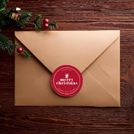 弓状のクリスマスの贈り物を贈カスタムる ラウンドシール