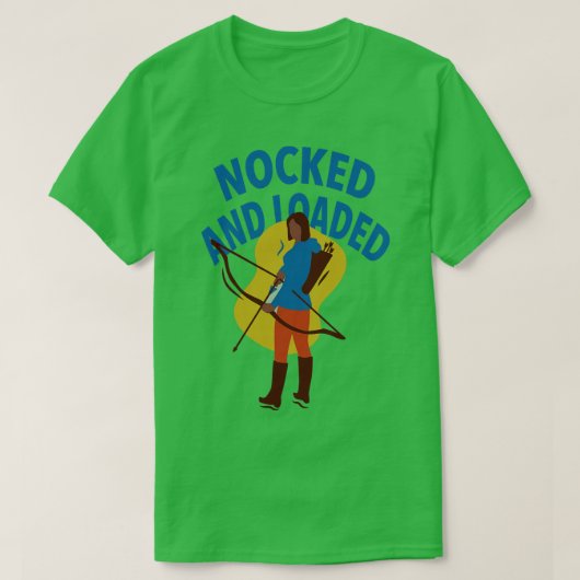 弓狩りアロー及びアーチェリー引用文デザインアーチェリー Tシャツ (デザイン正面)