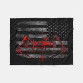 弓狩りフラッグおもしろい狩りギフト フリースブランケット (正面(横))