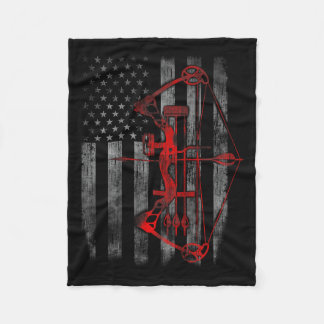 弓狩りフラッグおもしろい狩りギフト フリースブランケット