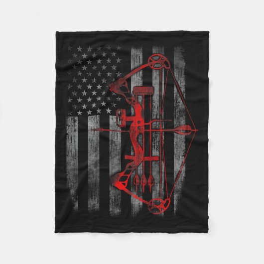 弓狩りフラッグおもしろい狩りギフト フリースブランケット (正面)