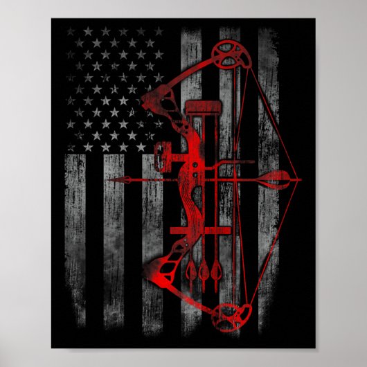 弓狩りフラッグおもしろい狩りギフト ポスター (正面)