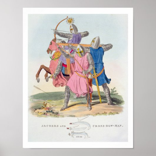 弓矢と弓騎兵1312年、「古代のアール」より ポスター (正面)