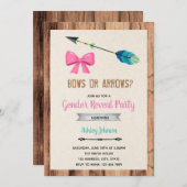 弓矢のジェンダーリビールの招待 招待状 (正面/裏面)