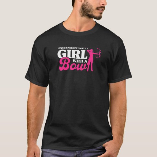 弓矢の少女と少女を決して過小評価しない Tシャツ (正面)